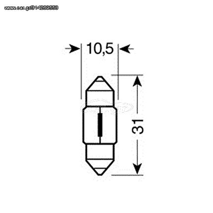 ΛΑΜΠΑΚΙΑ ΣΩΛΗΝΩΤΑ 12V/10W ΜΠΛΕ 11X31mm