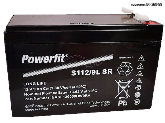 GNB Industrial Power By Exide Technologies 12v Powerfit S112/9L SR  9Ah VRLA  Long Life