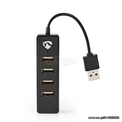 USB 2.0 Hub 4 θυρών, σε μαύρο χρώμα
