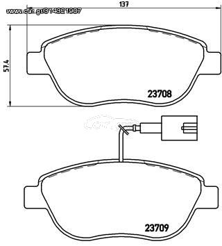 Τακάκια Σετ FIAT BRAVO 2007 - 2011 BREMBO P 23 087