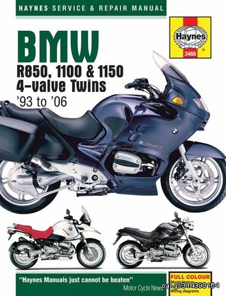 Κωδ.219416 HAYNES αγγλικό service manual 3466 για BMW R 850 R 95-06 / BMW R 1100 RS 93-01 / BMW R 850 R ABS 98-06 1τεμ τηλ.215-215-8211