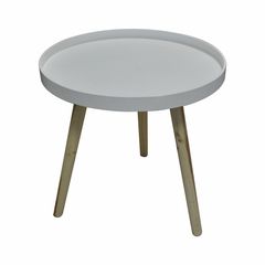 Τραπέζι Habitat σε Λευκό Χρώμα με Ξύλινα Βιδωτά Πόδια Σημύδας 49cm