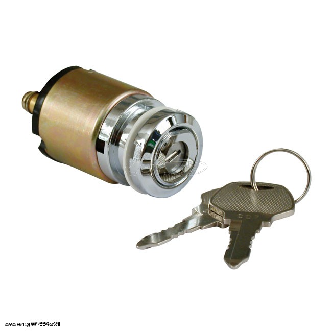 FX STYLE IGNITION SWITCH 'THIN', FLAT KEY. CHROME