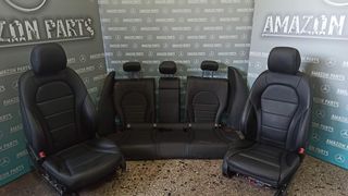 Σαλονι μαυρο δερμα για Mercedes-Benz W205 C-CLASS
