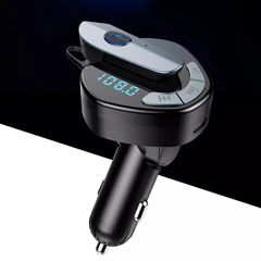 Fm car transmitter v8 with wireless earphone for iphone android