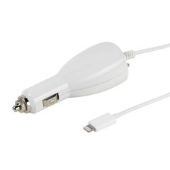 VIVANCO CAR CHARGER MFI 2.4A LIGHTNING FIXED white - 33905