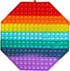 Poppy Πολύχρωμο Αγχολυτικό Παιχνίδι Anti-Stress - Fidget Bubble Pop it Πολύγωνο Γίγας 30cm OEM