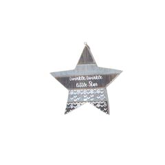 Ξύλινο Χριστουγεννιάτικο στολίδι αστέρι με μήνυμα λευκό-γκρι - Small Foot