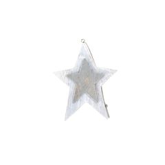 Ξύλινο Χριστουγεννιάτικο στολίδι αστέρι διπλό λευκό-γκρι - Small Foot
