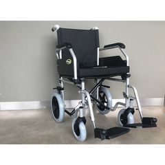 Αναπηρικό Αμαξίδιο ECONOMY TRANSIT Μαύρο / Ασημί 43 cm Με Μαξιλάρι και Ζώνη Ασφαλείας wheel