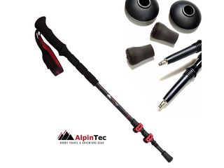 Pindos Carbon Μπατόν Πεζοπορίας AlpinTec C81BL Black