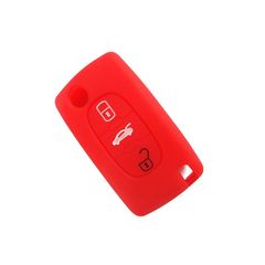 Θήκη Σιλικόνης Κλειδιού Αυτοκινήτου Citroen-Peugeot με 3 κουμπιά-Κόκκινο