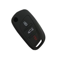 Θήκη Σιλικόνης Κλειδιού Αυτοκινήτου Citroen-Peugeot με 3 κουμπιά αναδιπλούμενο-Μαύρο