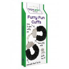 Μεταλλικές Χειροπέδες με Μαύρη Γούνα Furry Fun Cuffs