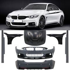 BODY KIT BMW 4 Series F32 F33 (2013-02.2017) M-Performance Design with Front Fenders Black & Hood Bonnet
