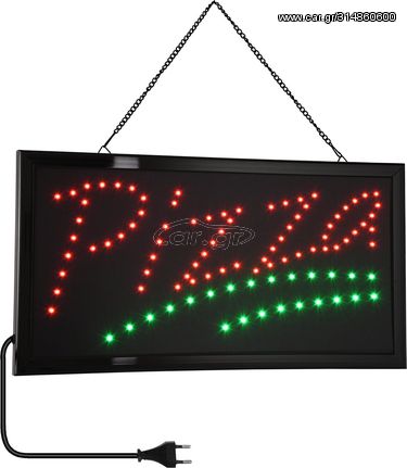 GloboStar Φωτιστικό Ταμπέλα LED Σήμανσης PIZZA με Πρίζα AC 230V Μ48xΠ25xΥ2cm - (75684)