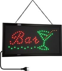 GloboStar Φωτιστικό Ταμπέλα LED Σήμανσης BAR WITH COCTAIL με Πρίζα AC 230V Μ48xΠ25xΥ2cm - (75690)