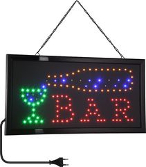 GloboStar Φωτιστικό Ταμπέλα LED Σήμανσης BAR με Πρίζα AC 230V Μ48xΠ25xΥ2cm - (75689)