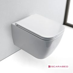 Λεκάνη Κρεμαστή TEOREMA/52 Clean-Flush με κάλυμμα Slim Soft Close, Scarabeo White 512600SC-300