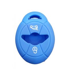 Θήκη Σιλικόνης Κλειδιού Αυτοκινήτου Mini Cooper με 3 Κουμπιά -Μπλε