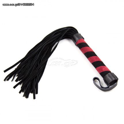 Naughty Toys Black-Red Faux Leather Flogger