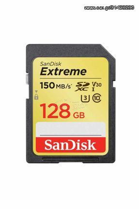 SanDisk SDXC Extreme 150MB/s V30 UHS-I U3 - 128 GB