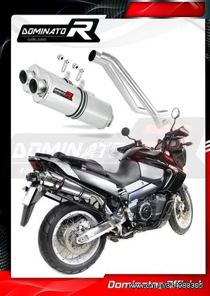 Dominator Εξατμίσεις Διπλά Τελικα Oval S.Steel Aprilia Caponord 1000 2005 - 2007 Με Σιγαστήρες