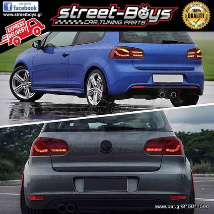 ΦΑΝΑΡΙΑ ΠΙΣΩ [SEQ O-LED] *RED* ΔΥΝΑΜΙΚΗΣ ΑΚΟΛΟΥΘΙΑΣ VW GOLF 6 | ® Street Boys - Car Tuning Shop