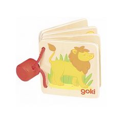 Goki Ξύλινα βιβλιαράκια με ζωάκια - Λιοντάρι