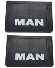 Λασπωτήρες με Ανάγλυφο MAN - 60 cm x 40 cm - Μαύροι με Άσπρο Ανάγλυφο - 2 τμχ