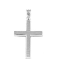 Σταυρός βαπτιστικός Κ14 λευκόχρυσος λουστραριστός 18332