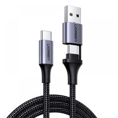 Ugreen USB Type C - USB Type C / USB cable + adapter 5 A Quick Charge 3.0 480 Mbps 1 m black (70416 US314)