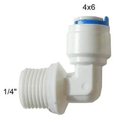 Ρακόρ πλαστικό γωνία 1/4″ αρσ. – 4×6 σωλ. κουμπωτό EW-095-0201