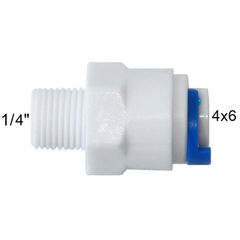 Ρακόρ πλαστικό ίσιο 1/4″ αρσενικό - 4 x 6 σωληνάκι κουμπωτό EW 095-0211