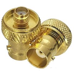 Golden BNC Female Jack to SMA Female RF Connector Adapter