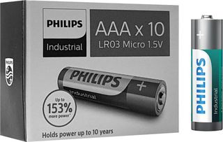 Philips Industrial αλκαλικές μπαταρίες AAA LR03 1.5V, 10τμχ - (LR03I10C-10)