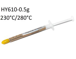 Thermal Paste - Θερμοαγώγιμη Πάστα για CPU VGA LED Chipset HY610 thermal grease syringe 0.5g Gold Series 230°C/280°C Thermal Compound (Κωδ. 1-SRP0010)