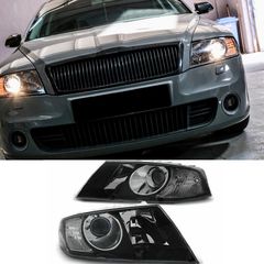 ΦΑΝΑΡΙΑ ΕΜΠΡΟΣ Headlights Skoda Octavia II (2004-2008) Black