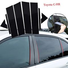 Toyota C-HR Pillar Διακοσμητικά για Κολόνες Παραθύρων Μαύρο Γυαλιστερό
