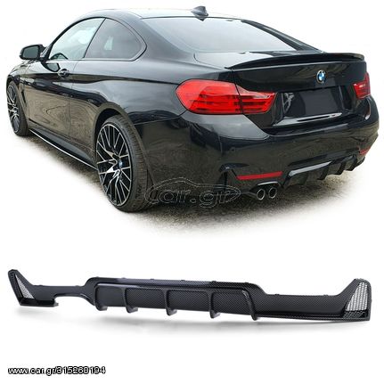 Πίσω διαχύτη μαύρο CARBON LOOK για BMW 4-series F32 F36 από 13 Diffuser Πίσω Προφυλακτήρα διάχυτης Σπόιλέρ