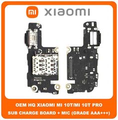 OEM Xiaomi Mi 10T (M2007J3SY) Mi10T Pro 5G (M2007J3SG, M2007J3SP, M2007J3SI, M2007J17C) Καλωδιοταινία Φόρτισης SUB Charging Board (Charge Connector Dock Flex) + Mic Μικρόφωνο + SIM Reader Θύρα Αναγνώσ