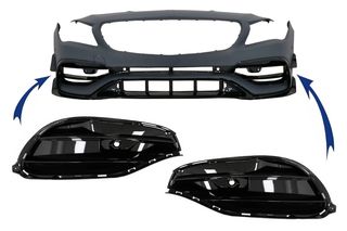 Front Bumper Side Grilles Mercedes CLA W117 C117 X117 (2013-2018) Facelift CLA45 Design Piano Black