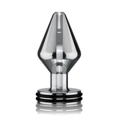Πρωκτική σφήνα με ηλεκτροδιέγερση ElectraStim Midi Electro Butt Plug (M) - Ασημί Αλουμίνιο