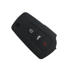 Θήκη Σιλικόνης Κλειδιού Αυτοκινήτου Toyota με 3 κουμπιά -Μαύρο