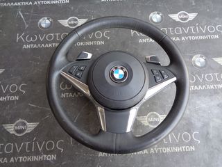 ΤΙΜΟΝΙ (STEERING WHEEL) BMW E60 M5 ΣΕΙΡΑ 5 ΜΕ ΑΕΡΟΣΑΚΟ ΚΑΙ PADDLES ΑΥΤΟΜΑΤΟ M PACK ΜΕ NIKEL ΔΙΑΚΟΣΜΗΤΙΚΑ ΚΑΙ ΧΕΙΡΙΣΤΗΡΙΑ