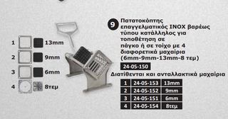 INOXWEB 2027-ΠΑΤΑΤΟΚΟΦΤΗΣ ΧΕΙΡΟΣ ΜΕ 4 ΑΝΤΑΛΛΑΚΤΙΚΑ ΜΑΧΑΙΡΙΑ ΒΑΡΕΩΣ ΤΥΠΟΥ ΕΤΟΙΜΟΠΑΡΑΔΩΤΟ-thumb-2