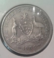 1 ΟΝΕ  FLORIN- 2 TWO SHILLING , 1933 , AUSTRALIA