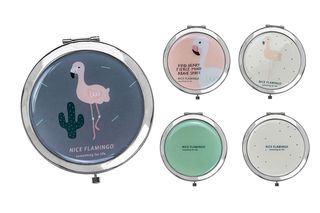 Καθρέφτης τσάντας μεγεθυντικός με μαγνήτη Flamingos