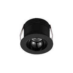 Led σποτ χωνευτό αλουμινίου μαύρο COB 3W 230V Φ38mm δέσμη φωτός 25° θερμό φως 3000K