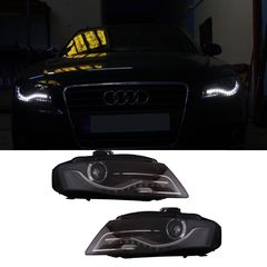 ΦΑΝΑΡΙΑ ΕΜΠΡΟΣ LED DRL Headlights Audi A4 B8 8K (04.2008-2011) with Daytime Running Lights Black